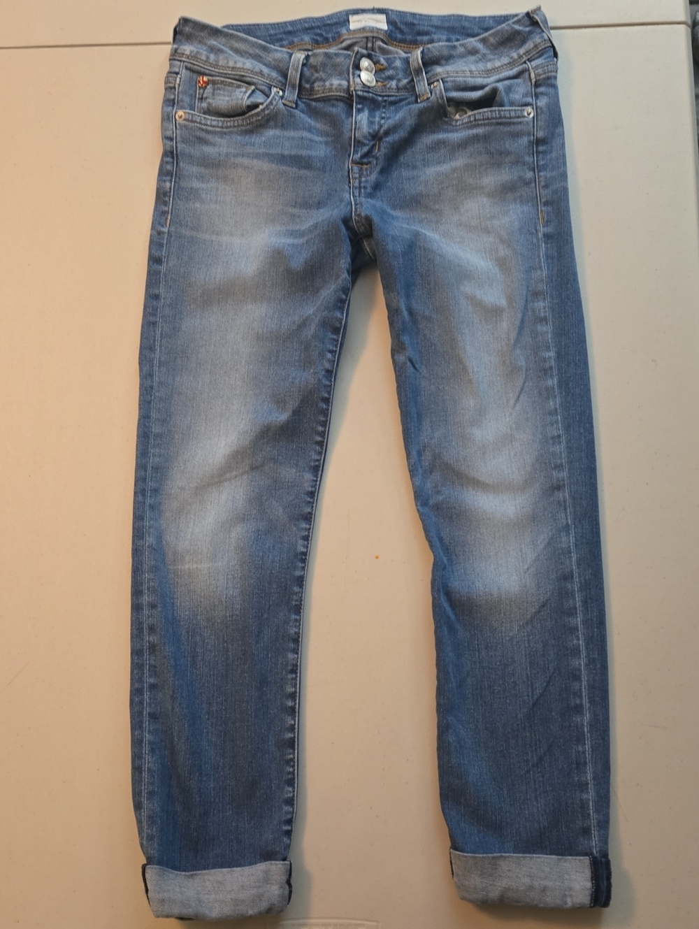 Hudson Ginny Straight Ankle Cuffed Jeans - Size 28
